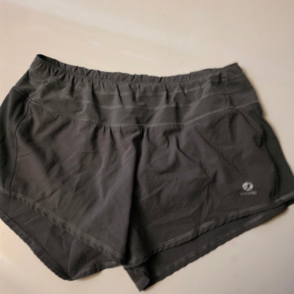 Oiselle Womens Gray Running Shorts Size 4 Rear Zip Pocket Athletic Activewear